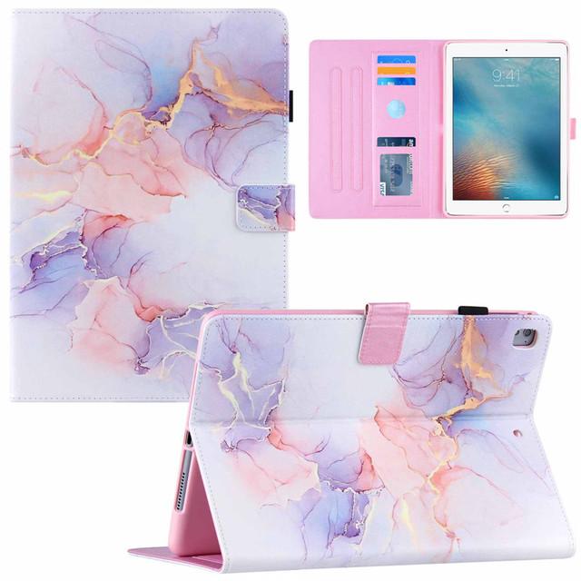 Tablet Case For IPad 9 7 2018 2017 5th 6th Generation Air 2 5 6 Case A1822 A1475 Cute Marble Flower Painted Soft Silicone For IPad 9.7 Case
