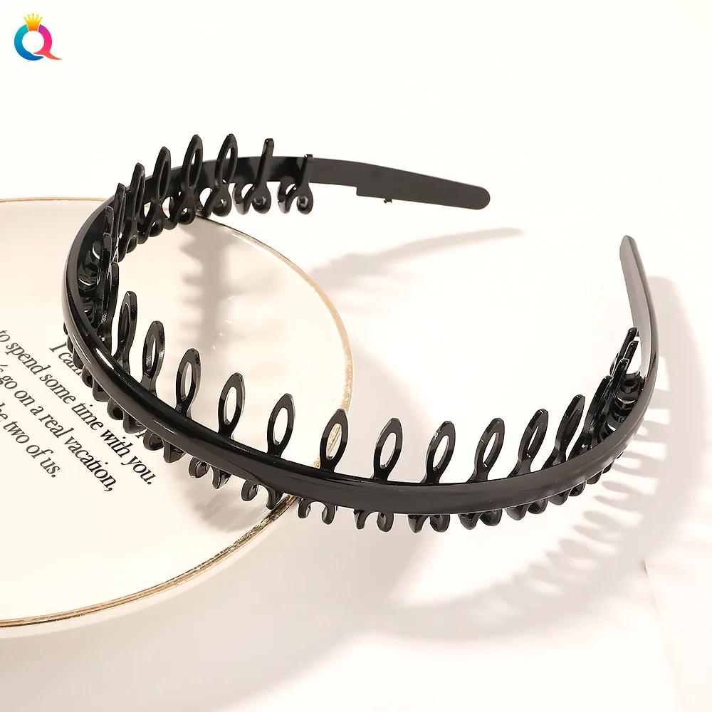 Einfaches mattes Kettengewelle gezahntes Haarband Finishing für abstehende Haare Kopfband Outdoor Haarreifen zum Gesichtwaschen Kopfbedeckung Haarschmuck