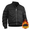 Mens Bomber Jacket With Baseball Collar Oversized Fit Large Pockets Windproof Water-Resistant Fall Casual Outerwear