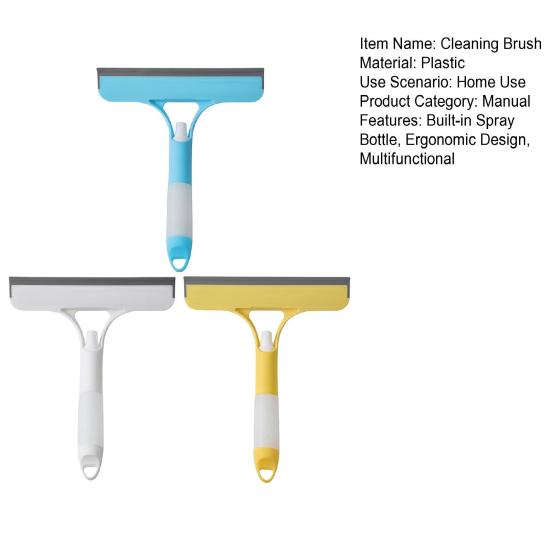 3 In 1 Window Squeegee Cleaner with Spray Bottle Ergonomic Design Double-sided Wipe Window Scrubber Cleaning Tool