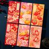 6pcs Rectangular Chinese New Year Red Envelope Hot Stamping Red Packet Household HongBao  2025
