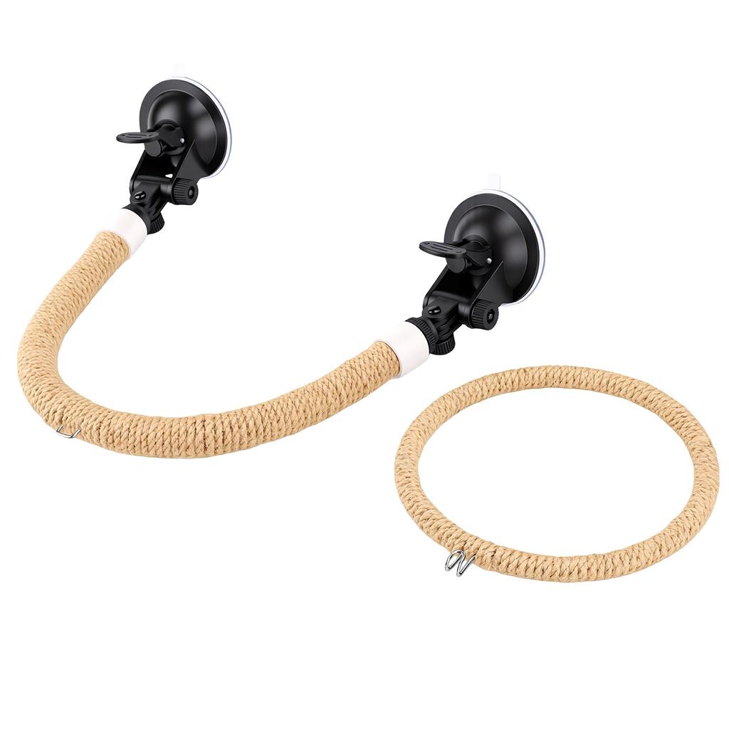Bird Window Perch Suction Cup Shower Perch Stand with Swing for Small Medium Birds