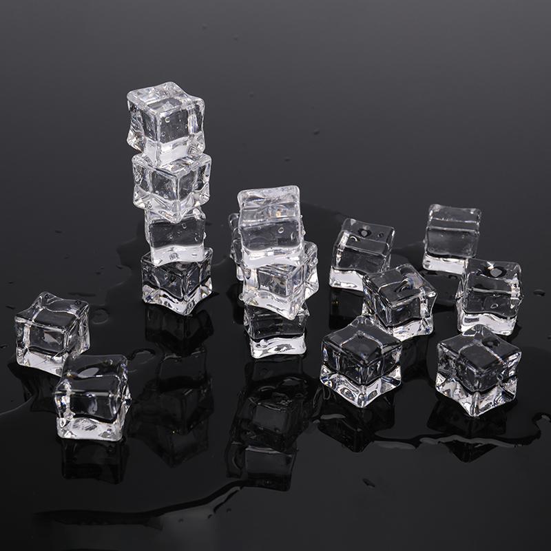 16Pcs 17Mm 20Mm Artificial Acrylic Square Shape Ice Cubes Photography Props