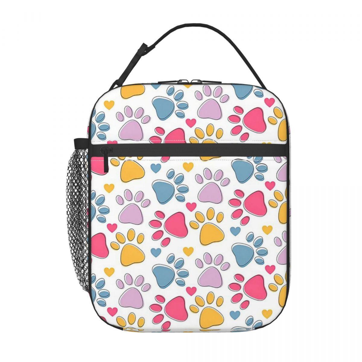 

Cute Dog Paw Pattern Insulated Lunch Bag for Kids School Cooler Thermal Food Box Tote Portable Lunch Boxes Container One Size
