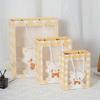 6pcs Kraft Paper Gift Bags with Clear Window Cartoon Treat Bags Handbags Souvenir Packaging Bags Flowers Gift Bag Gift Wrap Bag for Wedding Party