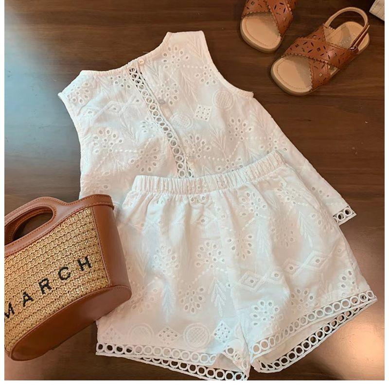 

Универсальный детский кружевной жилет в корейском стиле из двух частей 501-White 80cm