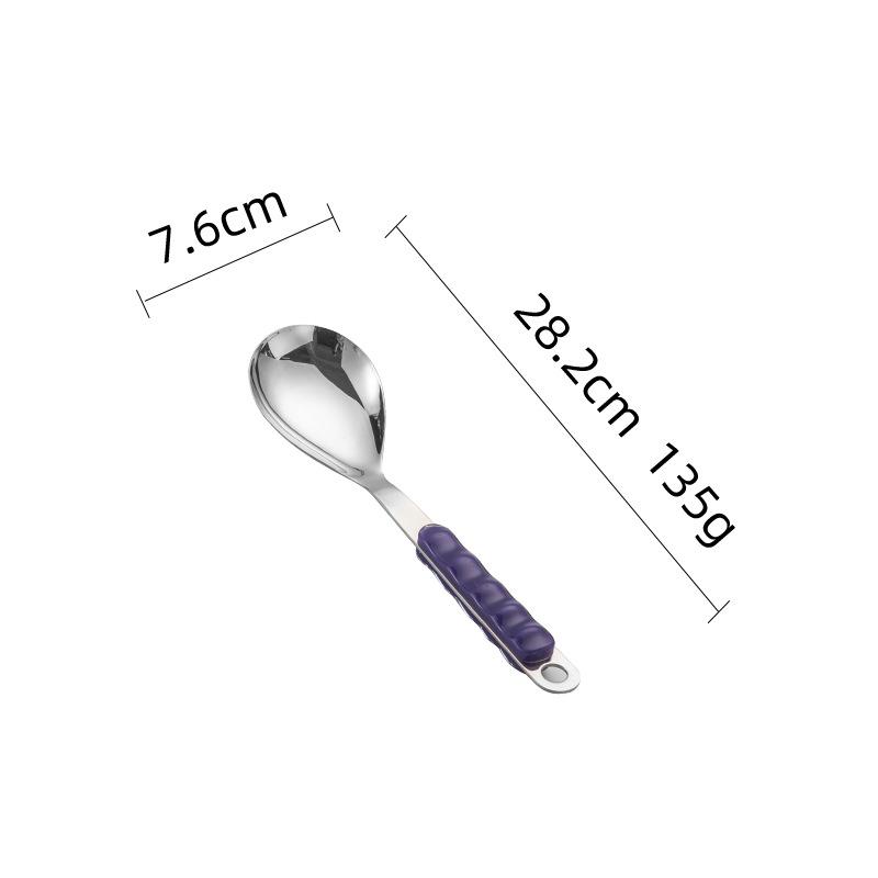 HANYANG Stainless Steel Kitchenware Set Colourful Handle Thickened Stir-Fry Spatula Insulated Cooking Spatula Spatula Spatula Fishing Noodle Spoon