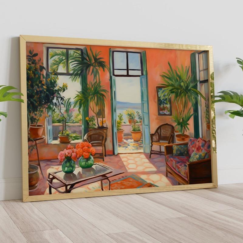 Vintage Matisse Summer House Flower Field Poster Canvas Printing Scenery Trendy Wall Art Picture for Living Room Home Decor