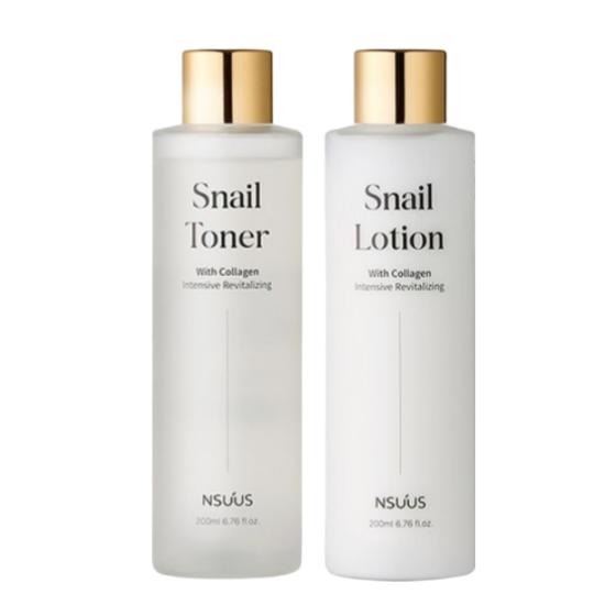 

Ensus Snail Toner & Lotion Daily Skincare Set (Toner 200 ml + Lotion 200 ml) Ensus Snail Toner & Lotion Daily Skincare Set