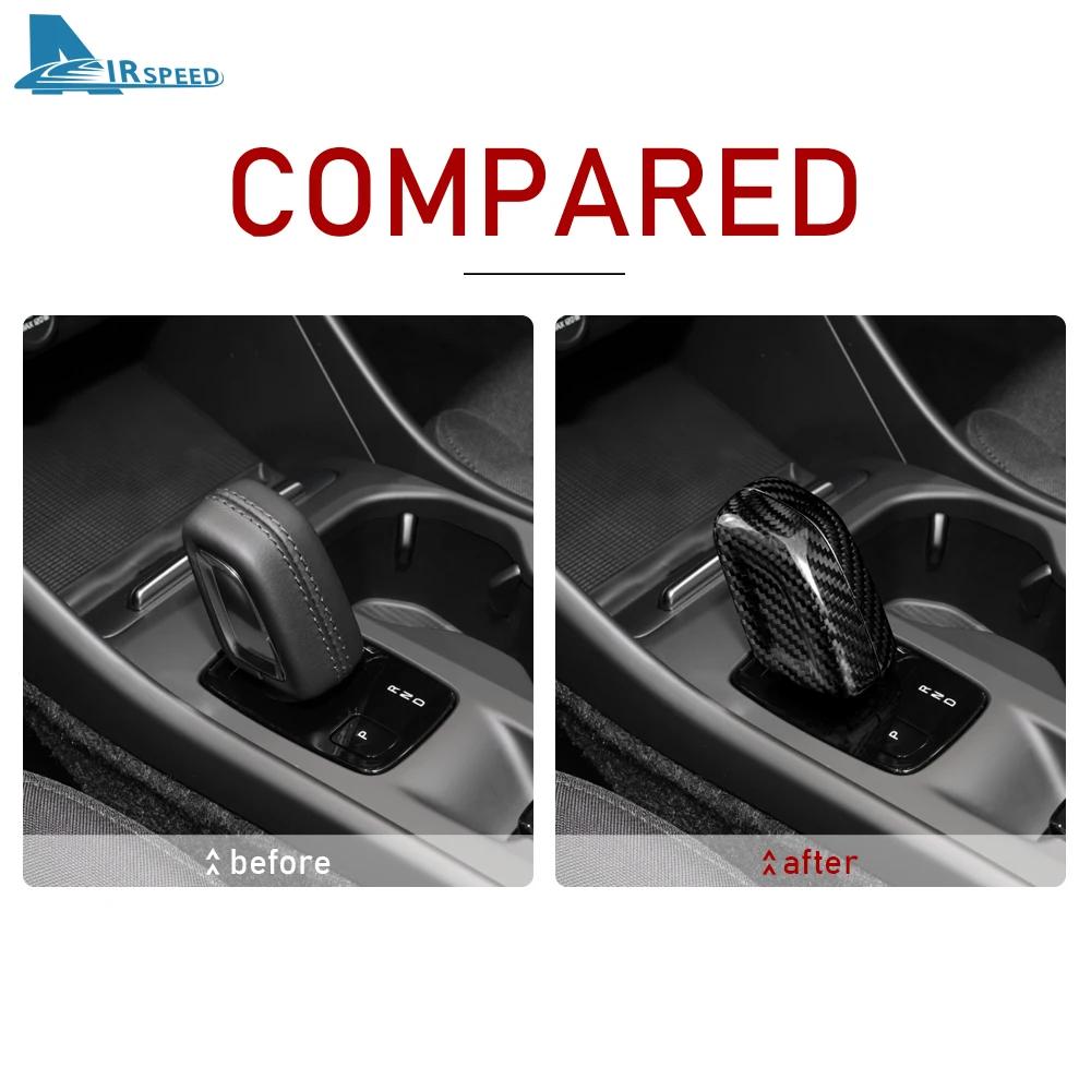 Car Gear Shift Knob Cover For Volvo XC40 XC60 XC90 V60 V90 S60 S90 2021 Carbon Fiber Accessories Interior Trim Sticker