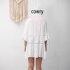 2023 Summer Solid Color Bell Sleeve Lace Beach Cover-Up Dress