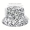 A New Style Full-Print Musical Note Digital Printed Bucket Hat Lightweight And Trendy Hip-Hop Fisherman'S Hat Suitable