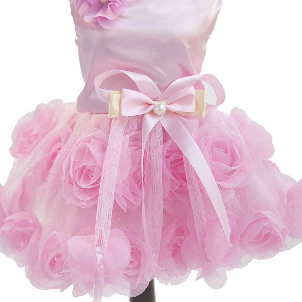 Dog Dresses Puppy Wedding Dress Female Dogs Wedding Costume Girl Dogs Rose Dress for Doggy Teddy Chihuahua Pet Princess Clothing
