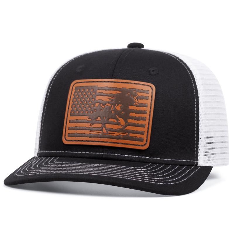 Nouveau Chapeau en Maille Mustang avec Étiquette Richardson Pour Hommes et Femmes Chapeau Décontracté d'Extérieur Chapeau Pare-soleil Décoratif Chapeau Hip Hop Chapeau de Baseball brown