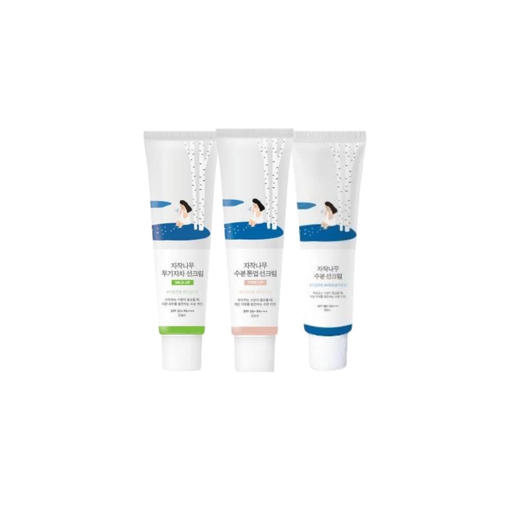 ROUND LAB Birch Juice Moisturizing Sunscreen Set (Moisturizing Sunscreen + Tone-Up Sunscreen + Mild Mineral Sunscreen)