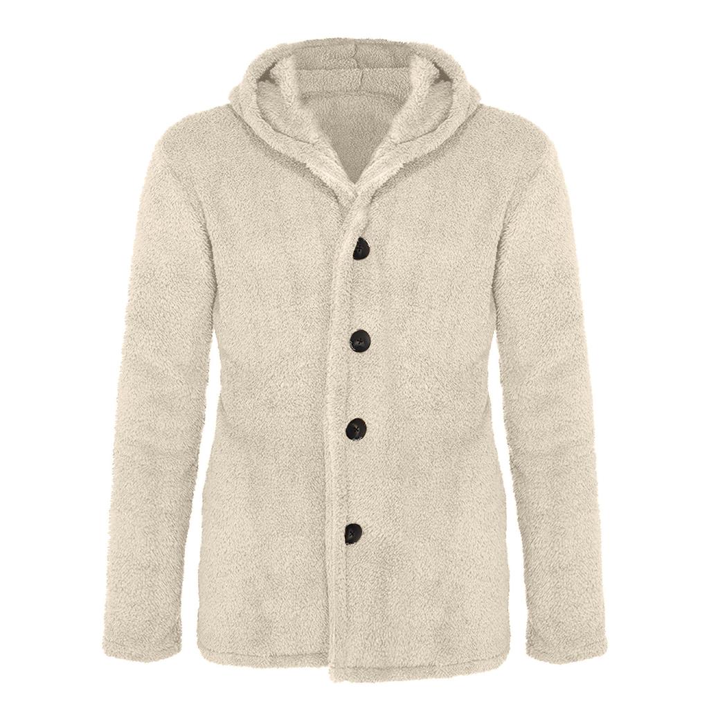 Herren Herbst Winter neue Kapuze reine Farbe lose lässige Plüschjacke