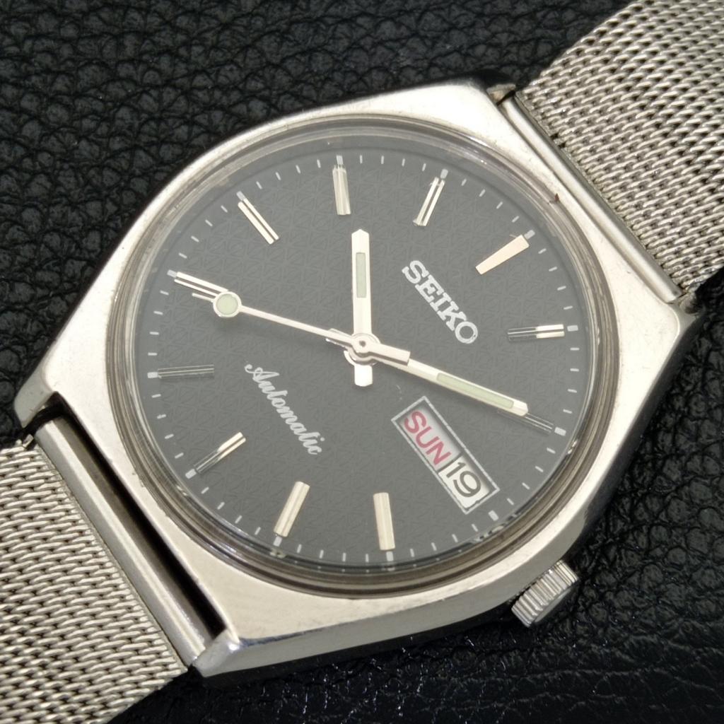 VINTAGE JAPAN SEIKO AUTOMATIC 6309A MENS BLACK COLOR DIAL WATCH a500838-5 R154-a500838