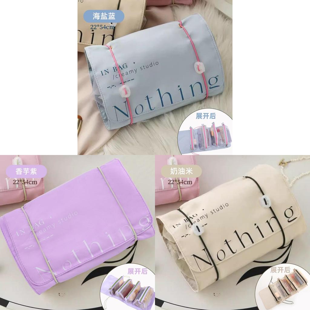 Travel Makeup Organizer With Foldable Design And Detachable Compartments For Portable Use