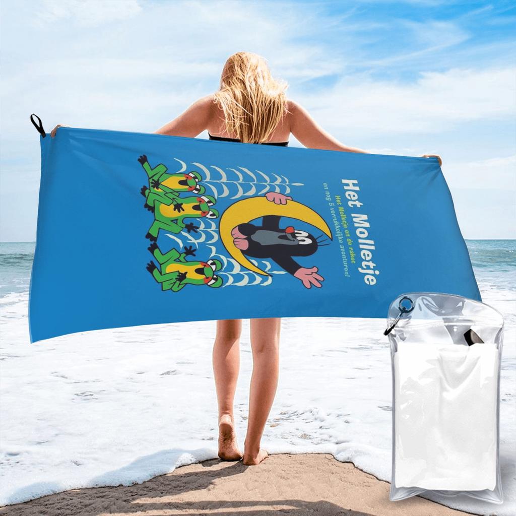 Mole Krtek Cute Little Maulwurf Beach Towel Soft Microfiber Quick Dry Absorbent Quick Towels For Pool