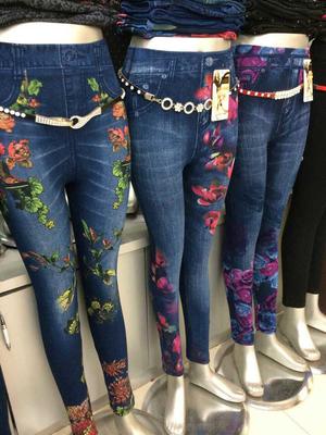 Women's Imitation Denim Leggings for Spring and Autumn