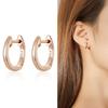 WOSTU Rainbow Hoop Earrings 925 Sterling Silver Colorful Zirconia Round Circle Silver Earrings For Women Zircon Fashion Jewelry