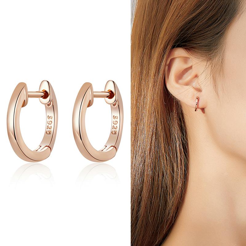 WOSTU Rainbow Hoop Earrings 925 Sterling Silver Colorful Zirconia Round Circle Silver Earrings For Women Zircon Fashion Jewelry