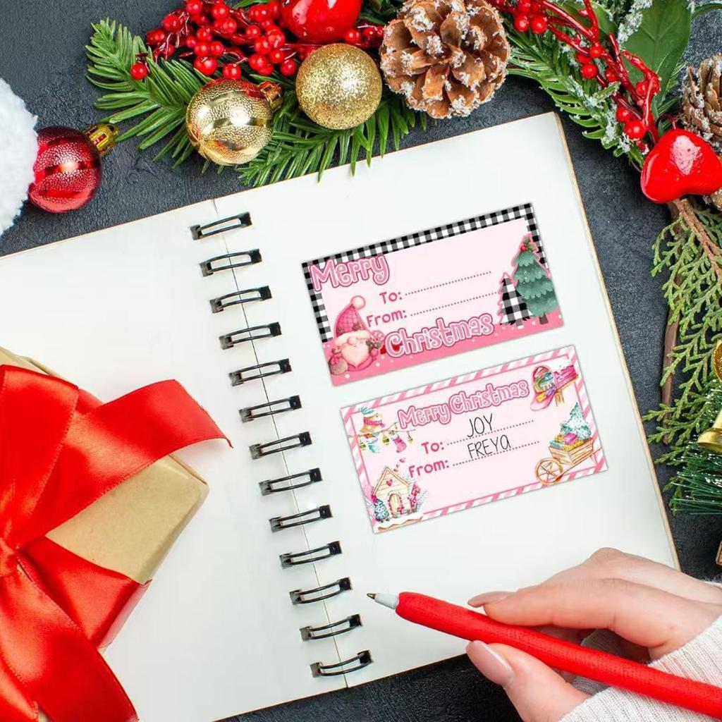 Merry Christmas Stickers Funny Party Favor Winter Adhesive Cute Tag Decals for Bread Bags Box Greetings Cards Handicrafts Wall