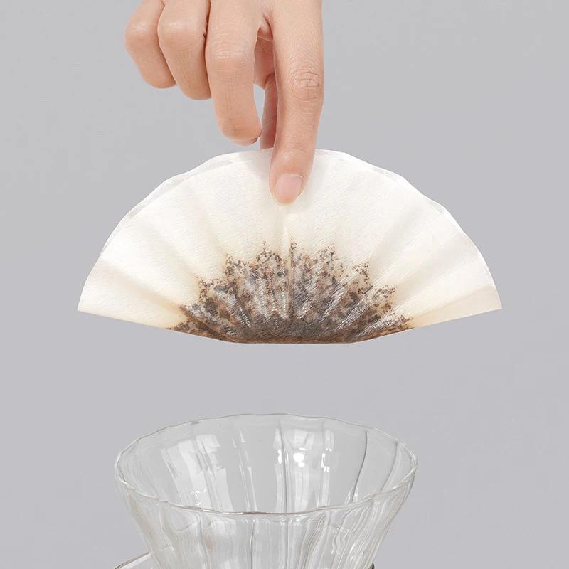 50pcs-White Coffee Filters Single Serving Paper for Coffee Machine 155*45mm White Filter Paper Cake Cup Coffee Paper Bowl