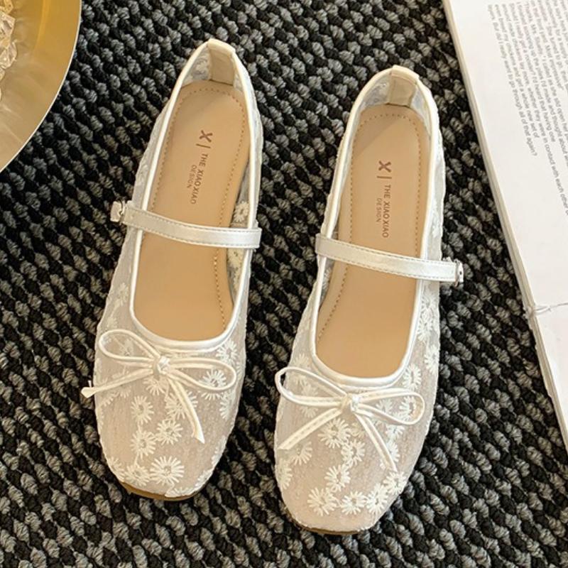 

Fashion Bow Ballet Flats Shoes Elegant Women Sandals Summer Fad New Trend 2025 Designer Shallow Buckle Loafers Shoes Dress Mujer Zapatos 40 покинуть белый