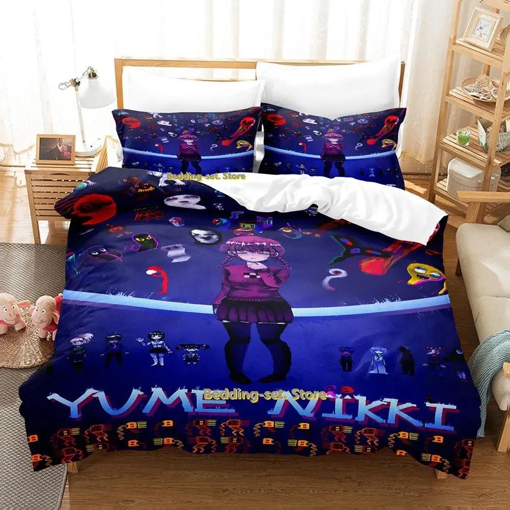 New Yume Nikki Bedding Set Single Twin Full Queen King Size Bed Set Adult Kid Bedroom Duvetcover Sets Anime Parure De Lit Bed