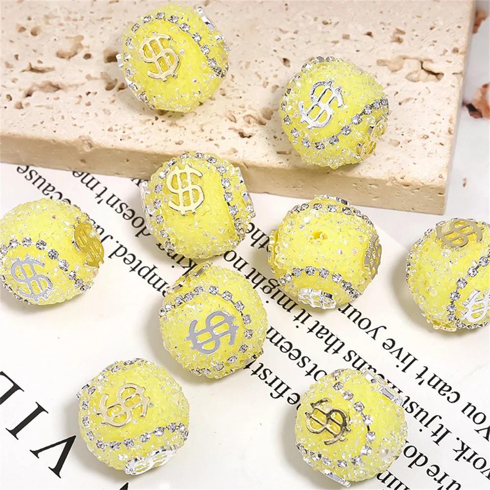 

ST10 USD Design Sense Symbol Sugar Design Sense Bead Chain Shiny Ball Beads Exquisite DIY Jewelry Accessories Trend Bracelet 19mm(1pcs)