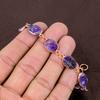 Natural Rough Amethyst Gemstone Handmade Copper Gift Jewelry Bracelet 7-8" V6k68