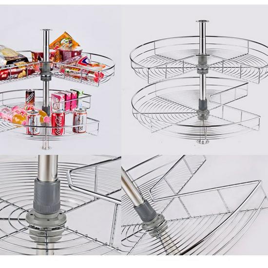 

Двухъярусный угловой шкаф-карусель с двойными дверцами, вращающийся на 270 градусов Diameter 610mm, Height 565-790mm