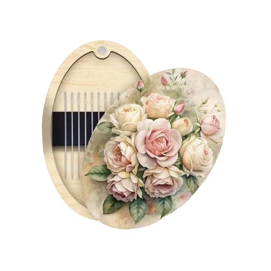 Sewing Needle Storage Box Wooden Magnetic Needle Holder Case with Lid Craft Supplies Storage Organizer Gift for Sewers