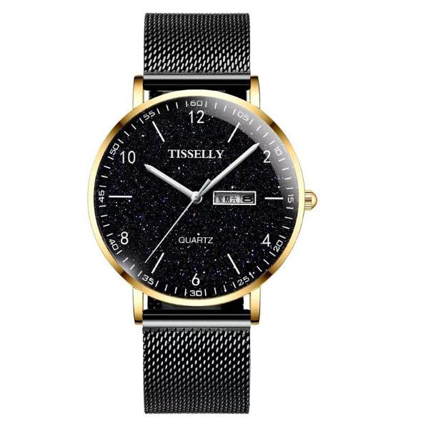 Watch Men'S Waterproof Double Calendar Trend Starry Sky Non-Mechanical Watch Quartz Watch