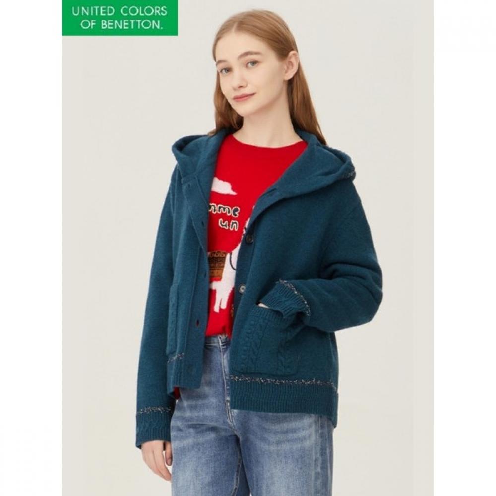 

Benetton Button Hooded Knit Cardigan Bakca9461 DE/OS