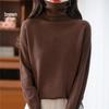 Women's Velvet Long Sleeve Knitwear: Versatile Plus Size High Neck Lapel Sweater for Autumn & Winter