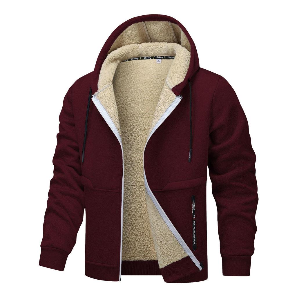 European & American Men's Thick Fleece Hoodie - OZON Hooded Loose Jacket, Baseball Style
