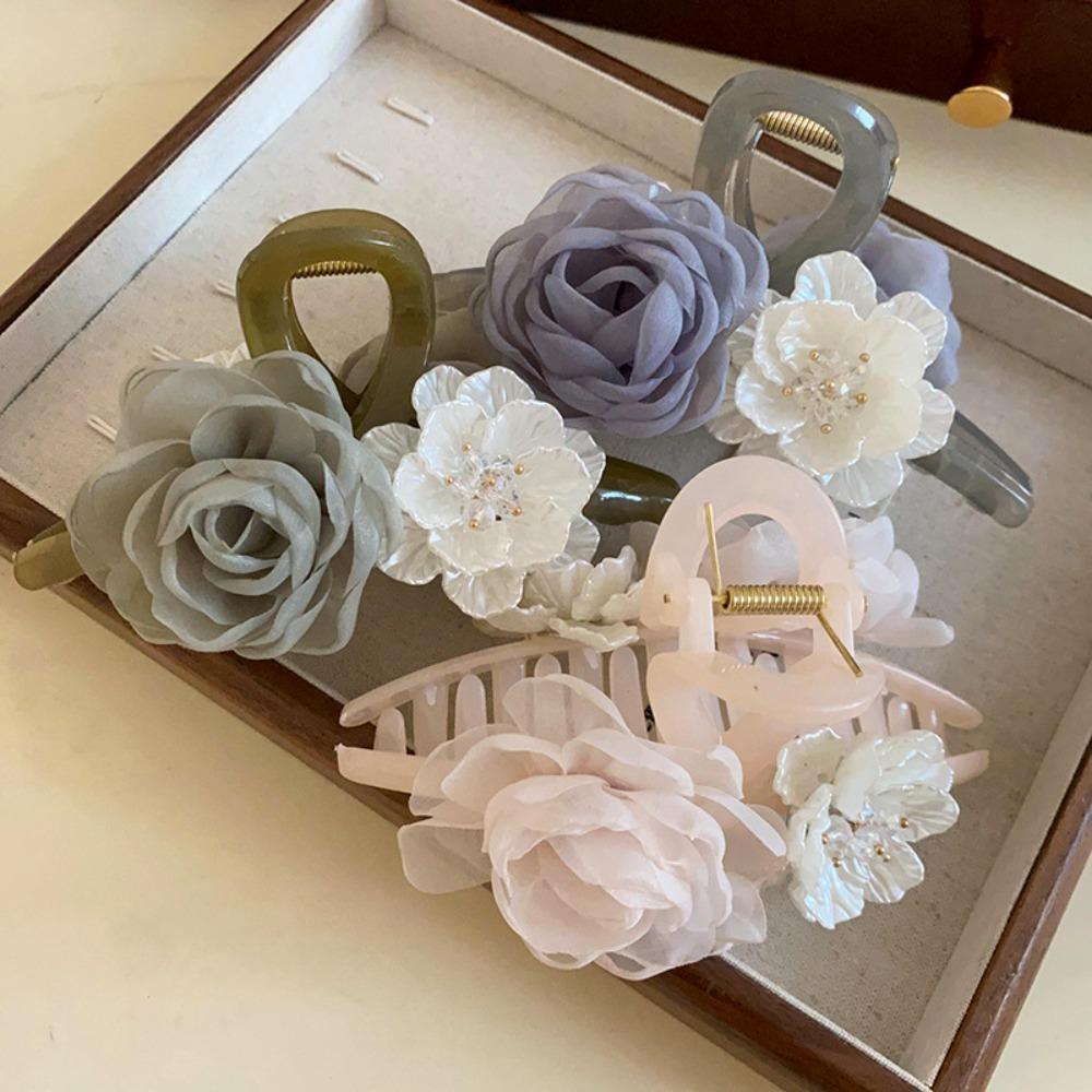 

Bohemia Hair Claw Flower Grasping Clip New Hair Clip Hair Accessories рожевий