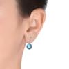 Boucles D'oreilles - Luxenter - Geel - Argent 925 - Quartz Hydrothermal Bleu - Finition Rhodium