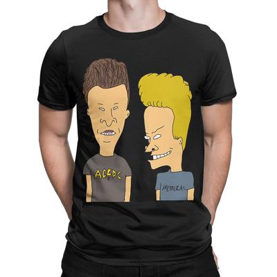 Beavis und Butthead Premium T-Shirts für Damen Herren Lustiges Baumwoll-T-Shirt Rundhals Kurzarm T-Shirt Bedruckte Kleidung