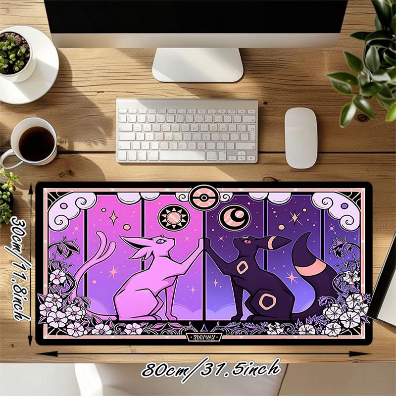 1Pc Fantasy Creatures Moonlit Dreamscape Gaming Mouse Pad Keyboard Desk Mat Non-slip Rubber Lock Edge Waterproof Computer Mousepad for Office Home Dec
