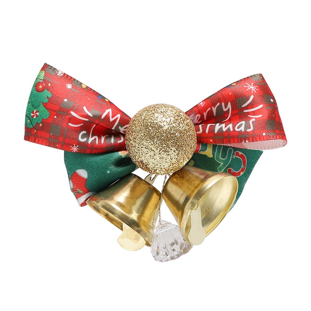 3Pcs Bow Bell Christmas Tree Pendant Christmas Supplies Decoration Ornament for Home Decor New Year 2026 Navidad DIY Accessories