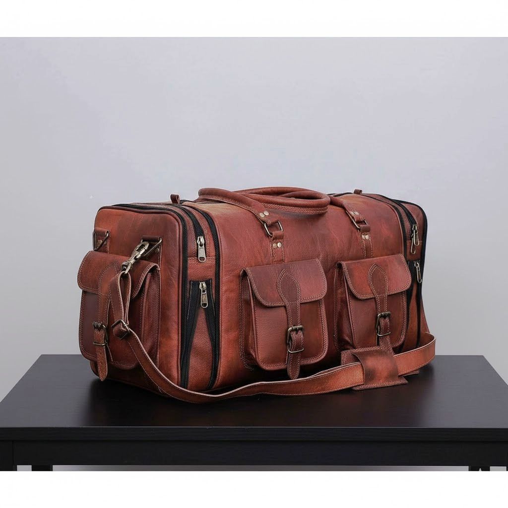 30"Herren-Reisetasche aus echtem Leder, für Fitnessstudio, Wochenende, Nacht, große Vintage-Reisetasche