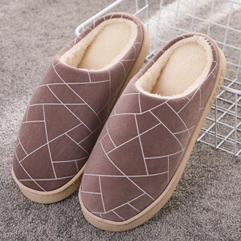 Order A Size Up Home Slippers Thick-soled Cartoon Male Cotton Slippers Female Indoor Cute Plush Couple Cotton Slippers