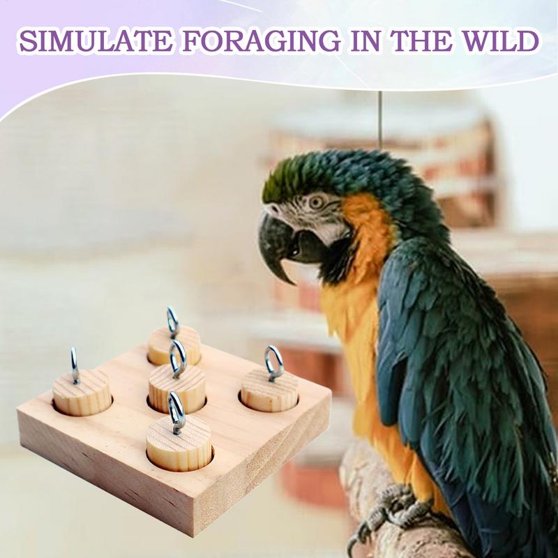 Bird Toys Wooden Lovebirds Peg Training Toy Lovebird Playing Device For Metal Stimulation Parakeet Puzzle Training Chewing Tools