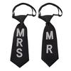 Shirt Tie Adjustable Buckle Neck Strap Short Version Rhinestone Letters MR MRS Necktie Parties Romantic Couple