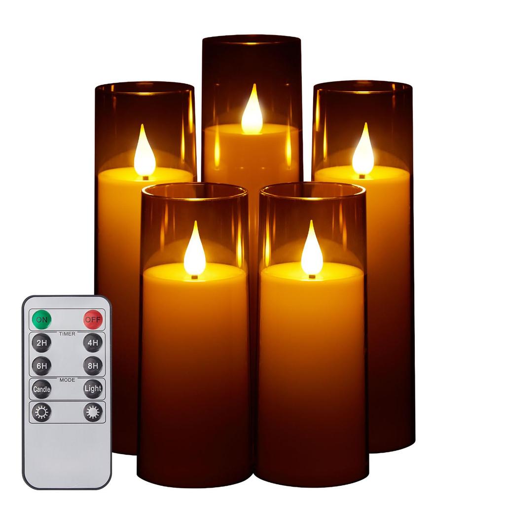 AGPTEK LED Candle Light No Flickers Like a Real Comes with Dedicated Remote Timing for Power Outages and Energy Indirect Brightness Battery Acrylic