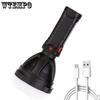 Strong Light Long Range Torch Home User Cob Side Light Outside Usb Rechargeable Searchlight Plastic Strong Light Torch