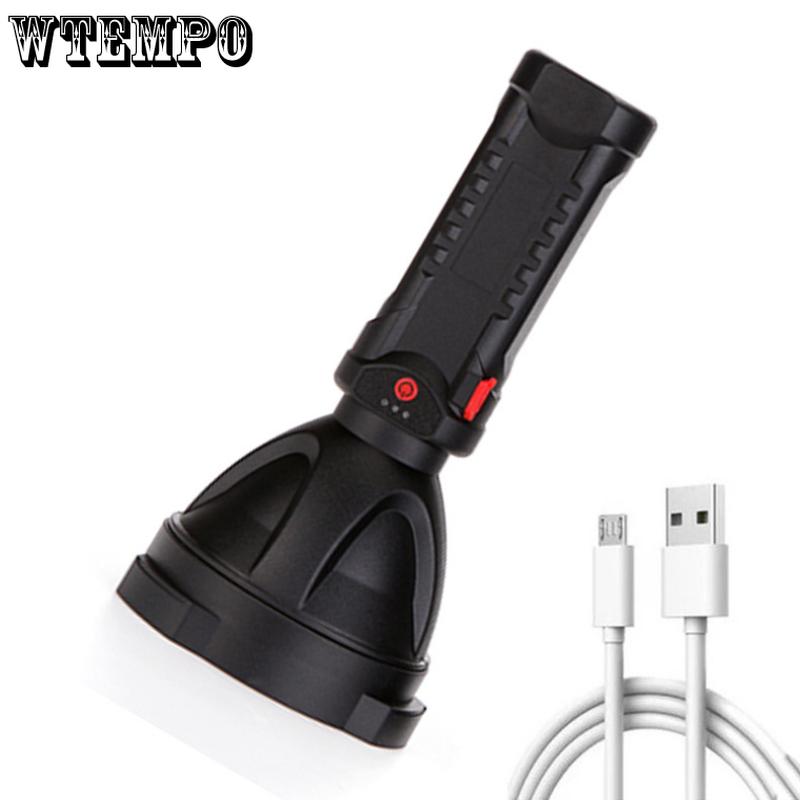Strong Light Long Range Torch Home User Cob Side Light Outside Usb Rechargeable Searchlight Plastic Strong Light Torch